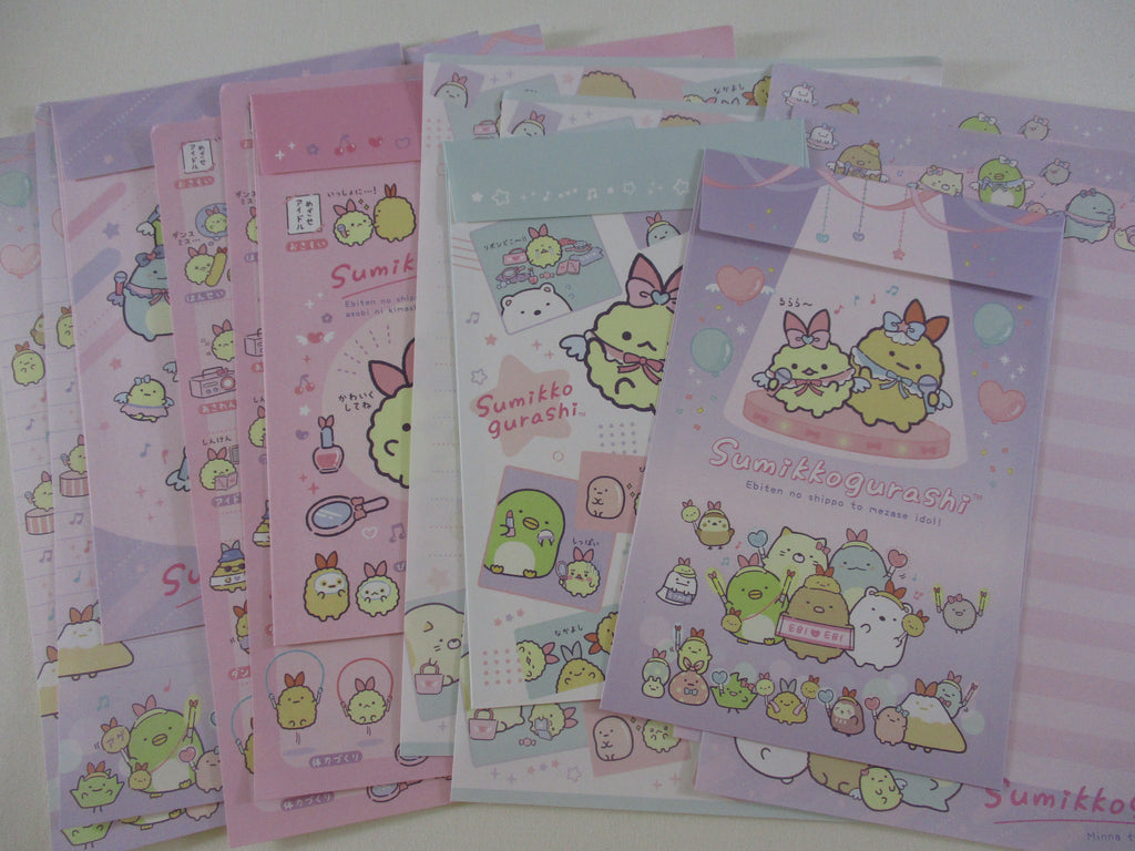 Cute Kawaii San-X Sumikko Gurashi Show Time Letter Sets - Writing Paper Envelope Stationery Penpal Gift