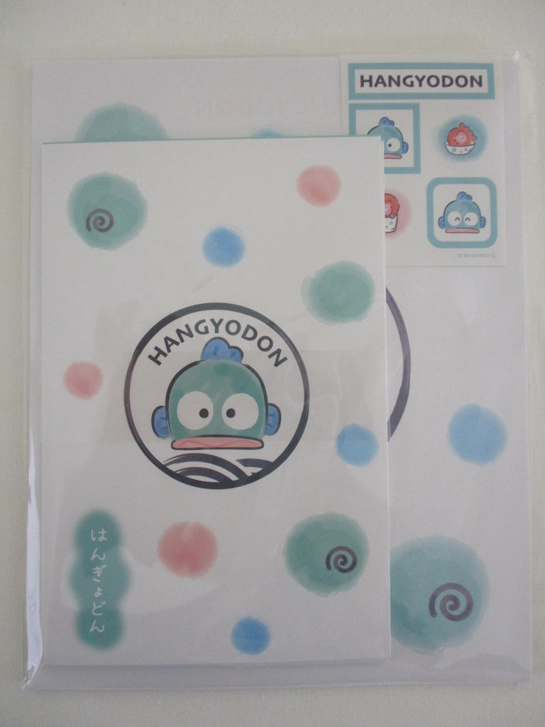 Cute Kawaii ‧₊ ᵎᵎ 🍒 ⋅ ˚✮ Sanrio ❤︎ Hangyodon Letter Set Pack - Stationery Writing Paper Envelope Penpal Gift preowned