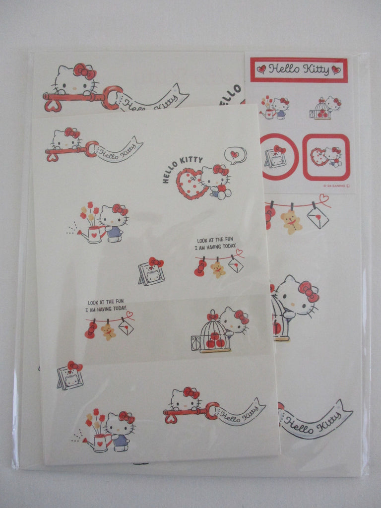 Cute Kawaii ‧₊ ᵎᵎ 🍒 ⋅ ˚✮ Sanrio ❤︎ Hello Kitty Letter Set Pack - Stationery Writing Paper Envelope Penpal Gift preowned