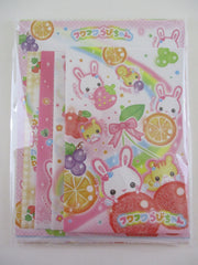 Cute Kawaii Crux Retro *:•.🍄•:* Fruit Strawberry Rabbit Squirrel Letter Set Pack - Stationery Writing Paper Envelope Penpal Stationary Journal Gift