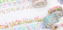 Cute Kawaii BGM Washi / Masking Deco Tape - Colorful Tulip Beautiful Flower Garden Wedding Love Pink - for Scrapbooking Journal Planner Craft
