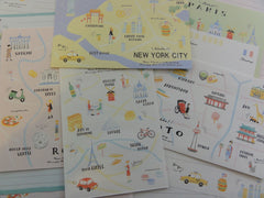 Cute Kawaii Kamio Travel Paris NY Roma Japan Letter Sets Stationery
