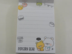 Kawaii Cute Crux Popcorn Bear Mini Notepad / Memo Pad - A