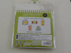 Cute Kawaii Crux Candy Drop Style Flake Stickers Sack - Food and Travel - for Journal Planner Agenda Craft Scrapbook
