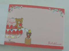 Kawaii Cute San-X Rilakkuma Bear Strawberry Mini Notepad / Memo Pad - A - Note Writing Stationery Designer Collectible