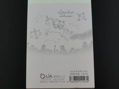 z Cute Kawaii Q-Lia Starduct Telescope Stars Unicorn Bear Midi Notepad / Memo Pad - B - Stationery Design Writing Collection