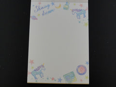 Kawaii Cute Kamio Shining Dream Unicorn Stars Universe Mini Notepad / Memo Pad - Stationery Design Writing Collection