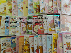 San-X Rilakkuma Bear 198 pc Memo Note Writing Paper Set - Stationery Special Gift