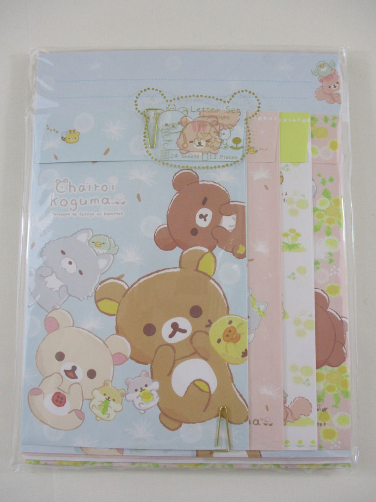 Cute Kawaii San-X Chairoikoguma Rilakkuma and Hamster Letter Set Pack - 2022 A - Stationery Writing Paper Envelope Penpal
