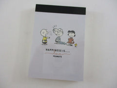 Cute Kawaii Peanuts Snoopy Mini Notepad / Memo Pad Kamio - X Happiness is - Stationery Designer Paper Collection