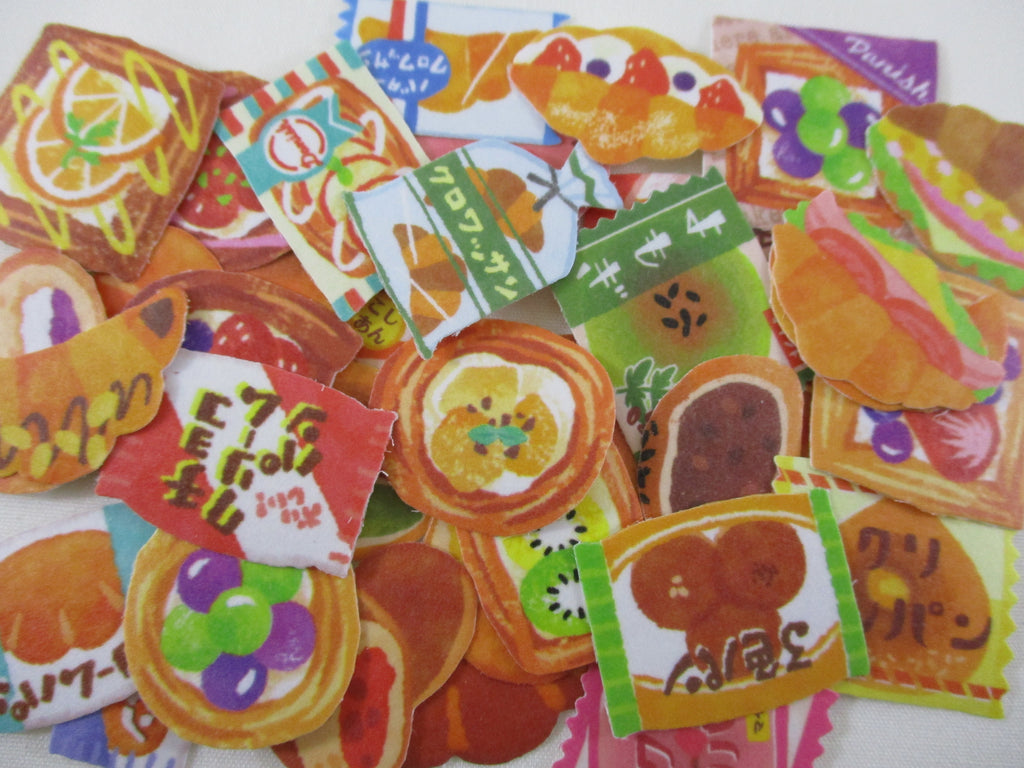 Cute Kawaii Food Sweets Bakery Patisserie Fruit Sandwich Breakfast theme Flake Sack Stickers - 40 pcs