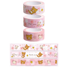 z Cute Kawaii San-X Rilakkuma Sakura Cherry Blossom Washi Deco Tape Set - A - for Scrapbooking Journal Planner Craft