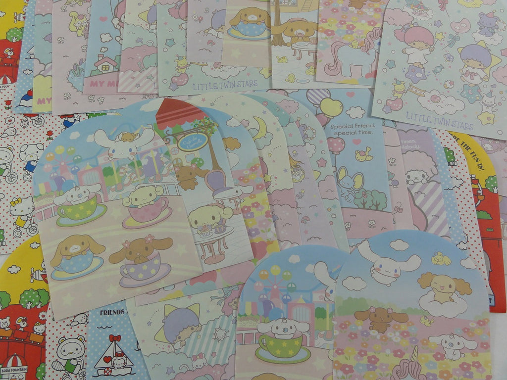 Sanrio Hello Kitty Little Twin Stars My Melody Cinnamoroll Memo Note Paper Set - stationery writing