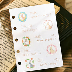 Cute Kawaii BGM Washi / Masking Deco Tape - Rabbit Bunny Hop Easter Pet Gold Accent A - for Journal Agenda Planner Diary Craft Scrapbook Gift