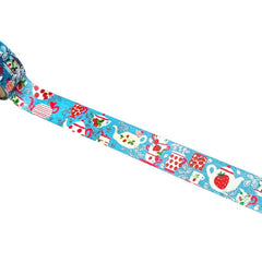 Cute Kawaii Shinzi Katoh Silver Accents Washi / Masking Deco Tape - Strawberry Fresh Fruit ♥ Tea Time Party - for Scrapbooking Journal Planner Craft