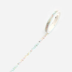 Cute Kawaii BGM Thin Washi / Masking Deco Tape -  Pastel Rainbow Ribbon - for Scrapbooking Journal Planner Craft Diary Notebook Gift