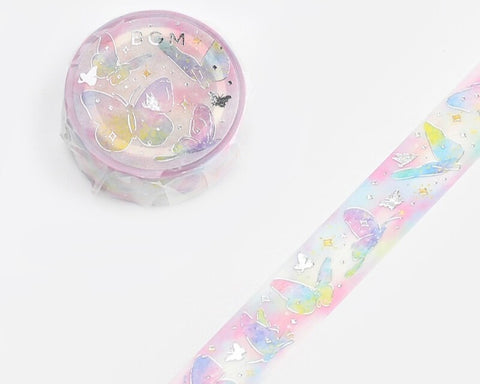 Cute Kawaii BGM Washi / Masking Deco Tape - Butterfly Butterflies Rainbow Dream Love - for Journal Agenda Planner Diary Craft Scrapbook Gift