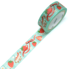 Cute Kawaii Saien Washi / Masking Deco Tape - Strawberry Fresh Fruit - for Scrapbooking Journal Planner Craft