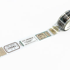 Cute Kawaii World Craft Washi / Masking Deco Tape - Cinema Movie Theater Ticket Classic Date Night Fun Friday Weekend- for Diary Journal Notebook Planner Craft Schedule Scrapbook