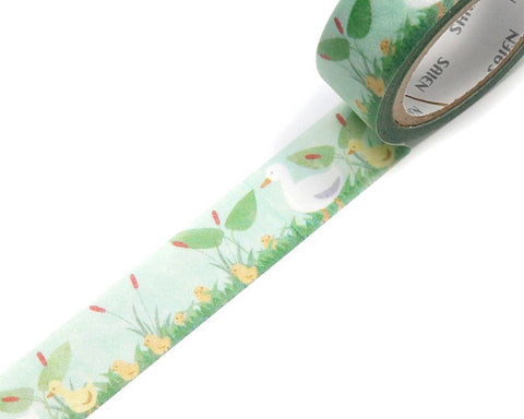 Cute Kawaii Saien Washi / Masking Deco Tape - Duck Family - for Diary Journal Planner Craft Calendar Notebook Scrapbook Stationery Gift