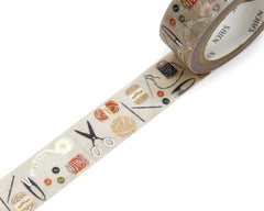 Cute Kawaii Saien Washi / Masking Deco Tape - Sewing Craft Supplies Hobby Thread Button - for Journal Planner Craft Diary Planner Scrapbook Notebook Art Stationery Gift