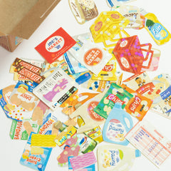 Cute Kawaii Box of Stickers Flake Sack - trader Joe Market Grocery shopping list - for Journal Planner Craft Scrapbook Collectible