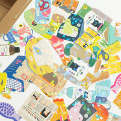 Cute Kawaii Box of Stickers Flake Sack - Cat Supplies - for Journal Planner Craft Scrapbook Collectible