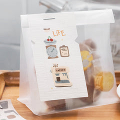 Cute Kawaii BGM Washi / Masking Deco Tape - Cafe Cup of Coffee Latte Warm Drink Breakfast Weekend Relax Time - for Scrapbooking Journal Planner Craft