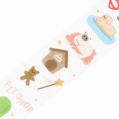 Cute Kawaii BGM Washi / Masking Deco Tape - Cat Dog Favorite Special Pet - for Scrapbooking Journal Planner Craft