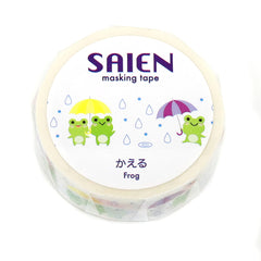 Cute Kawaii Saien Washi / Masking Deco Tape - Frog Rainy Day Umbrella - for Scrapbooking Journal Planner Craft Diary Planner Gift