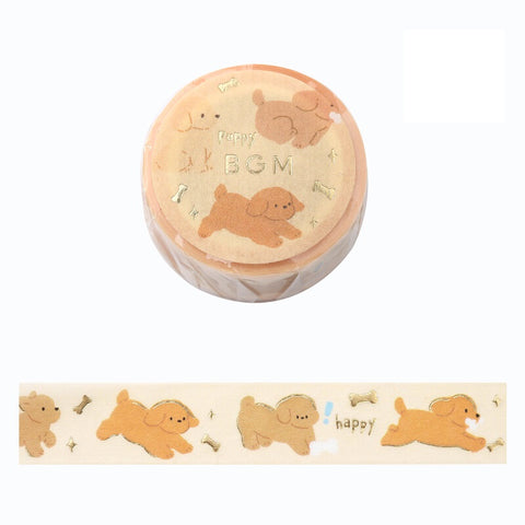 Cute Kawaii BGM Washi / Masking Deco Tape - Dog Playful Run Jump Puppy Puppies Pet Friend - for for Journal Agenda Planner Diary Craft Scrapbook Gift