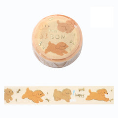 Cute Kawaii BGM Washi / Masking Deco Tape - Dog Playful Run Jump Puppy Puppies Pet Friend - for for Journal Agenda Planner Diary Craft Scrapbook Gift