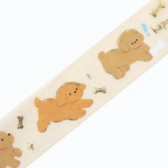 Cute Kawaii BGM Washi / Masking Deco Tape - Dog Playful Run Jump Puppy Puppies Pet Friend - for for Journal Agenda Planner Diary Craft Scrapbook Gift