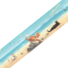 Cute Kawaii BGM Washi / Masking Deco Tape - Summer Limited Cat at the beach Pet - for Scrapbooking Journal Planner Craft Stationery Agenda Schedule Diary Gift