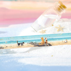 Cute Kawaii BGM Washi / Masking Deco Tape - Summer Limited Cat at the beach Pet - for Scrapbooking Journal Planner Craft Stationery Agenda Schedule Diary Gift