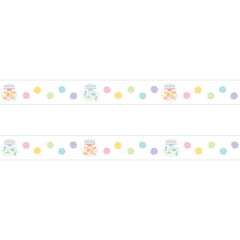 Cute Kawaii Papier Platz Washi / Masking Deco Tape - Sweet Colorful Candy Jar of Candies Rainbow Devour Snack - for Diary Journal Planner Craft Schedule Agenda Scrapbook Gift