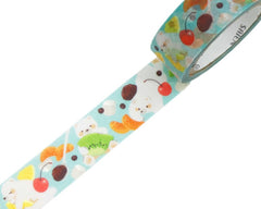 Cute Kawaii Saien Washi / Masking Deco Tape - Fruit White Bear Cherry Orange Kiwi Healthy Food - for Diary Journal Planner Craft Calendar Notebook Scrapbook Stationery Gift