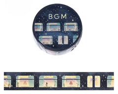 Cute Kawaii BGM Washi / Masking Deco Tape - Light Starry View from Train Window Dream - for Journal Agenda Planner Diary Craft Scrapbook Stationery Gift