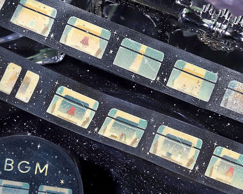 Cute Kawaii BGM Washi / Masking Deco Tape - Light Starry View from Train Window Dream - for Journal Agenda Planner Diary Craft Scrapbook Stationery Gift