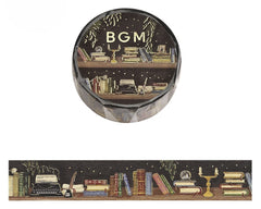 Cute Kawaii BGM Washi / Masking Deco Tape - Magical Book Library Read Study Night Halloween - for Journal Agenda Planner Diary Craft Scrapbook Stationery Gift