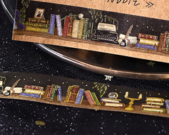 Cute Kawaii BGM Washi / Masking Deco Tape - Magical Book Library Read Study Night Halloween - for Journal Agenda Planner Diary Craft Scrapbook Stationery Gift
