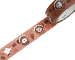 Cute Kawaii Saien Washi / Masking Deco Tape - Marshmallow Hot Chocolate Cozy Day - for Diary Journal Planner Craft Calendar Notebook Scrapbook Stationery Gift