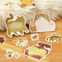 Cute Kawaii BGM Flake Stickers Sack - Write On Label Series - Favorite Cat Tabby Kitty Feline Pet Ginger - for Journal Agenda Planner Scrapbooking Craft Diary Gift (Copy) (Copy)