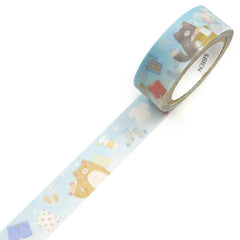 Cute Kawaii Saien Washi / Masking Deco Tape - Cat Laudry Day Busy Chores Selfcare - for Diary Journal Planner Craft Calendar Notebook Scrapbook Stationery Gift
