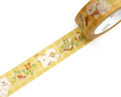 Cute Kawaii Saien Washi / Masking Deco Tape - Dog Walking Pet Happy Cheerful White Puppy - for Diary Journal Planner Craft Calendar Notebook Scrapbook Stationery Gift