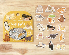 Cute Kawaii BGM Flake Stickers Sack - Petit Story Series - My Favorite Animal Cat Dog Pet  - for Journal Agenda Planner Scrapbooking Craft Diary Gift