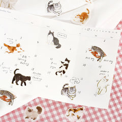 Cute Kawaii BGM Flake Stickers Sack - Cat Feline Kitty Kitten Pet Animal - for Diary Journal Agenda Planner Scrapbook Decor Craft