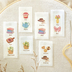 Cute Kawaii BGM Washi Deco Tape - Pieni Stitch Collection Series A -  Cozy Vintage Everyday Comforts Cookie Tea Jam Fruit Flower Gold Accent - for Journal Planner Craft Diary Schedule Notebook Gift