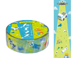Cute Kawaii World Craft Washi / Masking Deco Tape - UFO Alien Night Light - for Scrapbooking Journal Planner Craft