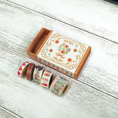 Cute Kawaii Shinzi Katoh Washi / Masking Deco Tape Set -  Party Celebration Cake Congratulation - for Scrapbooking Journal Planner Organizer Schedule Craft